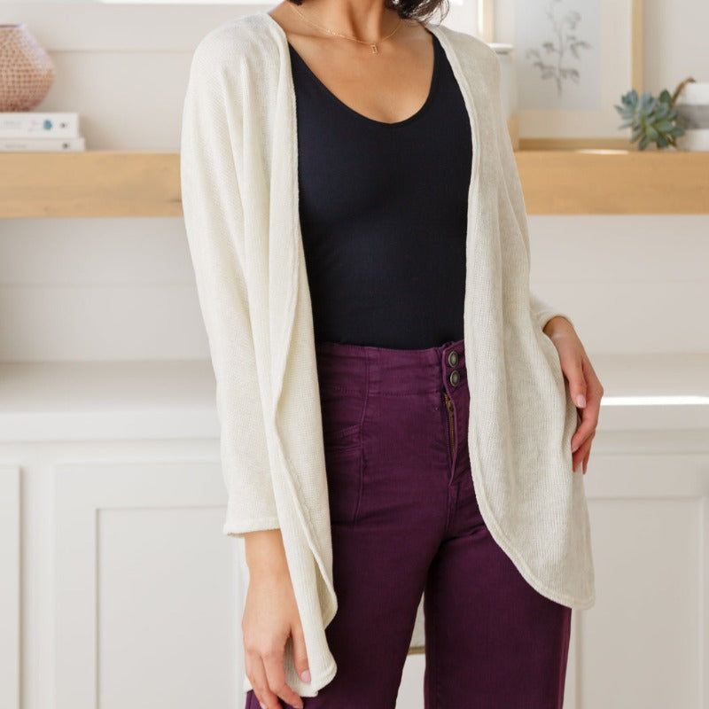 How's It Going Ivory Open Front Cardigan sold by Boujee Boutique product image thumbnail 2