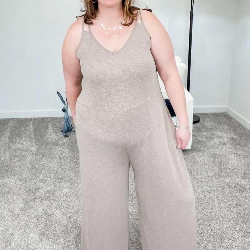 Strappy Mocha Wide Leg Jumpsuit sold by Boujee Boutique