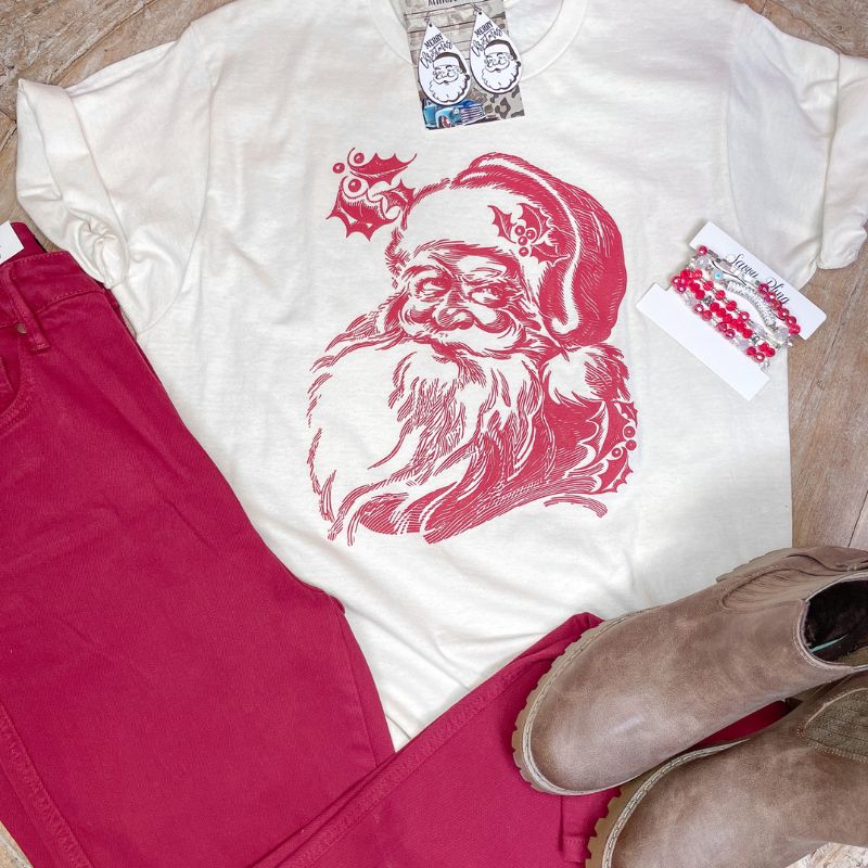Vintage Saint Nicholas Christmas Graphic Short Sleeve Cream Tee sold by Boujee Boutique product image thumbnail 3