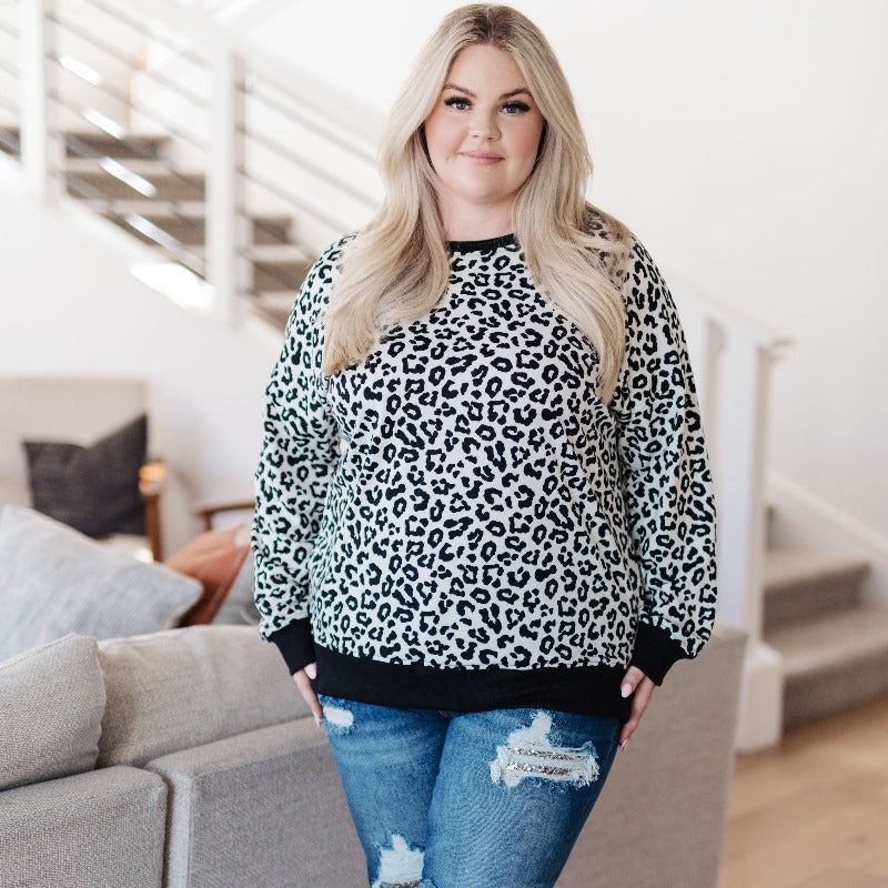 Cozy in Cheetah Pullover Sweatshirt sold by Boujee Boutique product image thumbnail 4