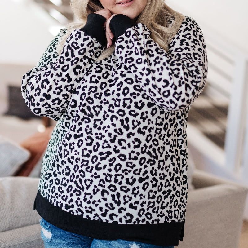 Cozy in Cheetah Pullover Sweatshirt sold by Boujee Boutique product image thumbnail 2
