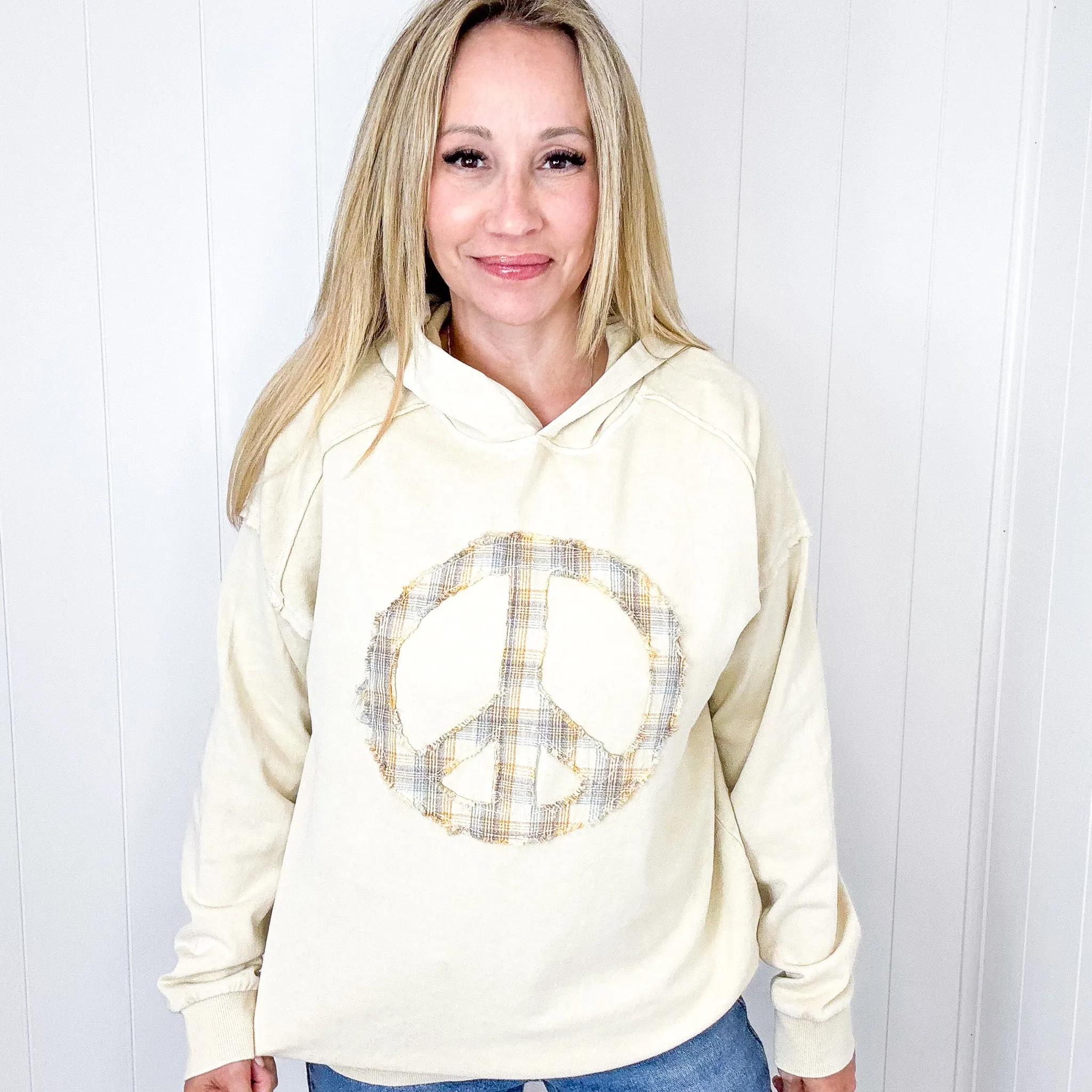 The Peacemaker Relaxed Mineral Washed Long Sleeve Hoodie in 8 Colors sold by Boujee Boutique product image thumbnail 4