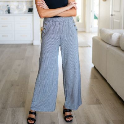Pull On Black and White Office Date Trousers sold by Boujee Boutique
