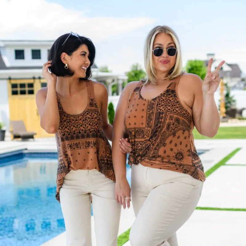 Barely Bohemian Lace Detail Tank Top sold by Boujee Boutique