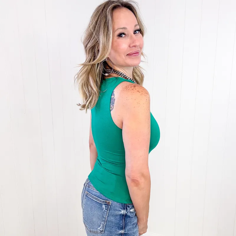 Kelly Green Double Layered Round Neck Tank Top sold by Boujee Boutique product image thumbnail 4