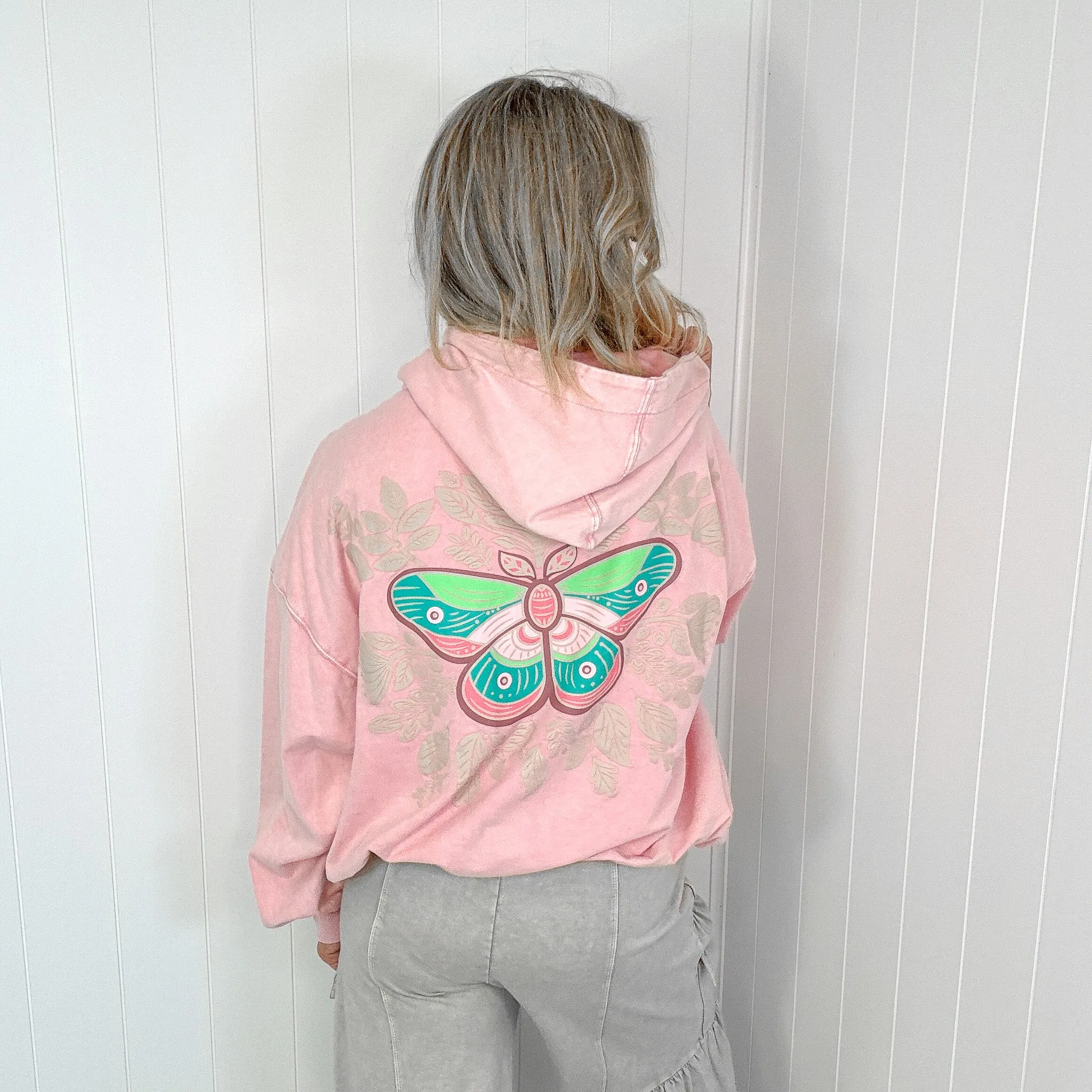 Wildflower Wonderland Butterfly Long Sleeve Hoodie in 3 Colors sold by Boujee Boutique product image thumbnail 3