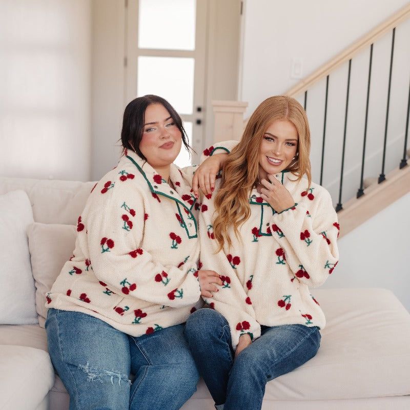 Cherry Tree Fleece Pullover sold by Boujee Boutique