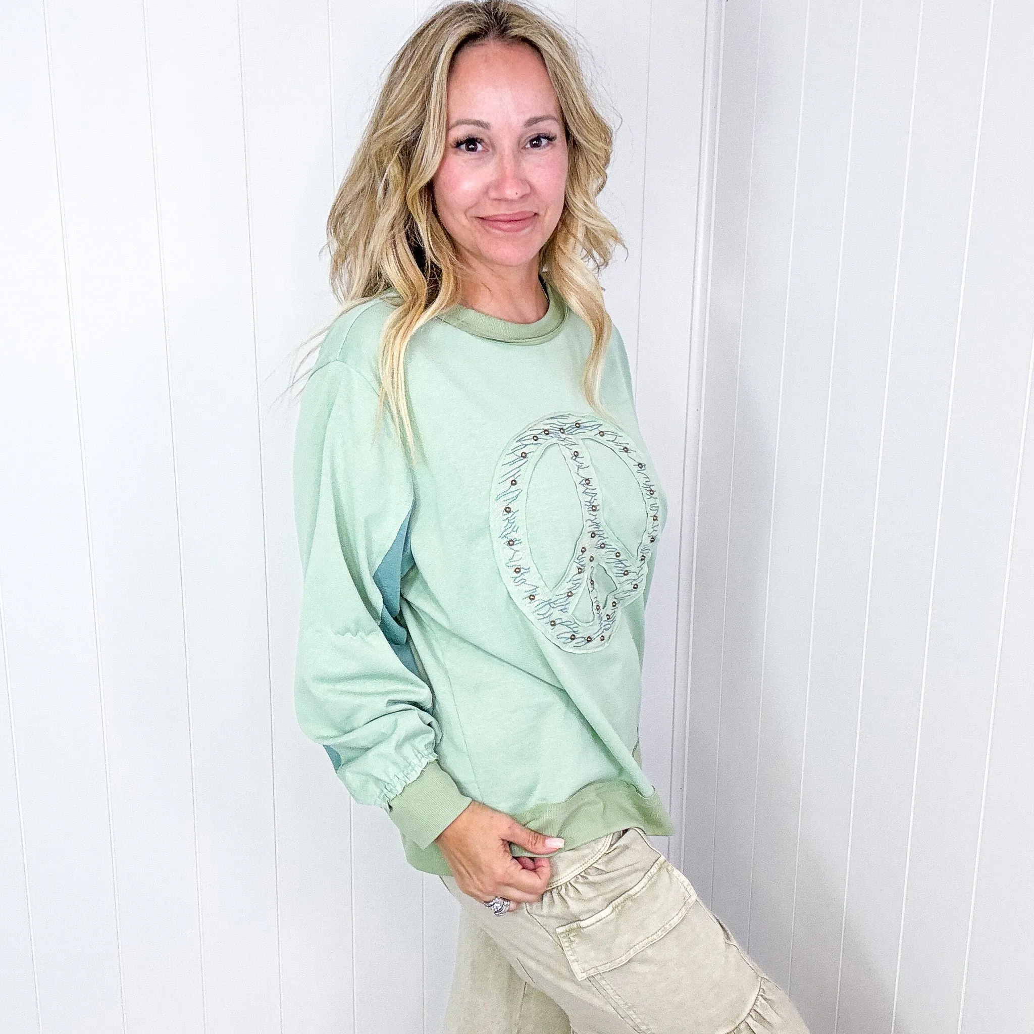 The Peacemaker Studded Patch Long Sleeve Jersey Top sold by Boujee Boutique product image thumbnail 4