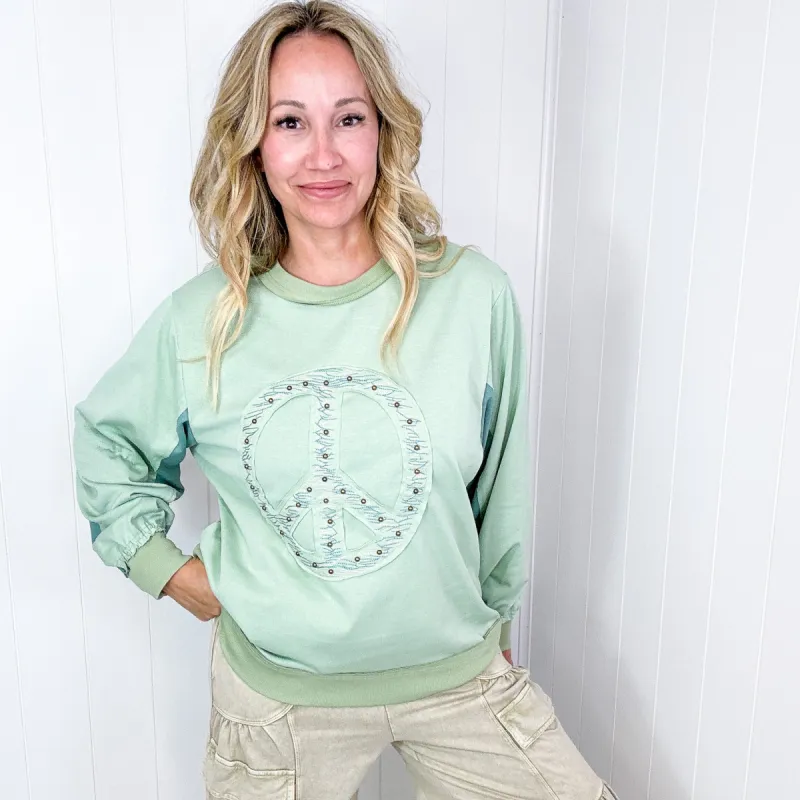 The Peacemaker Studded Patch Long Sleeve Jersey Top made by easel