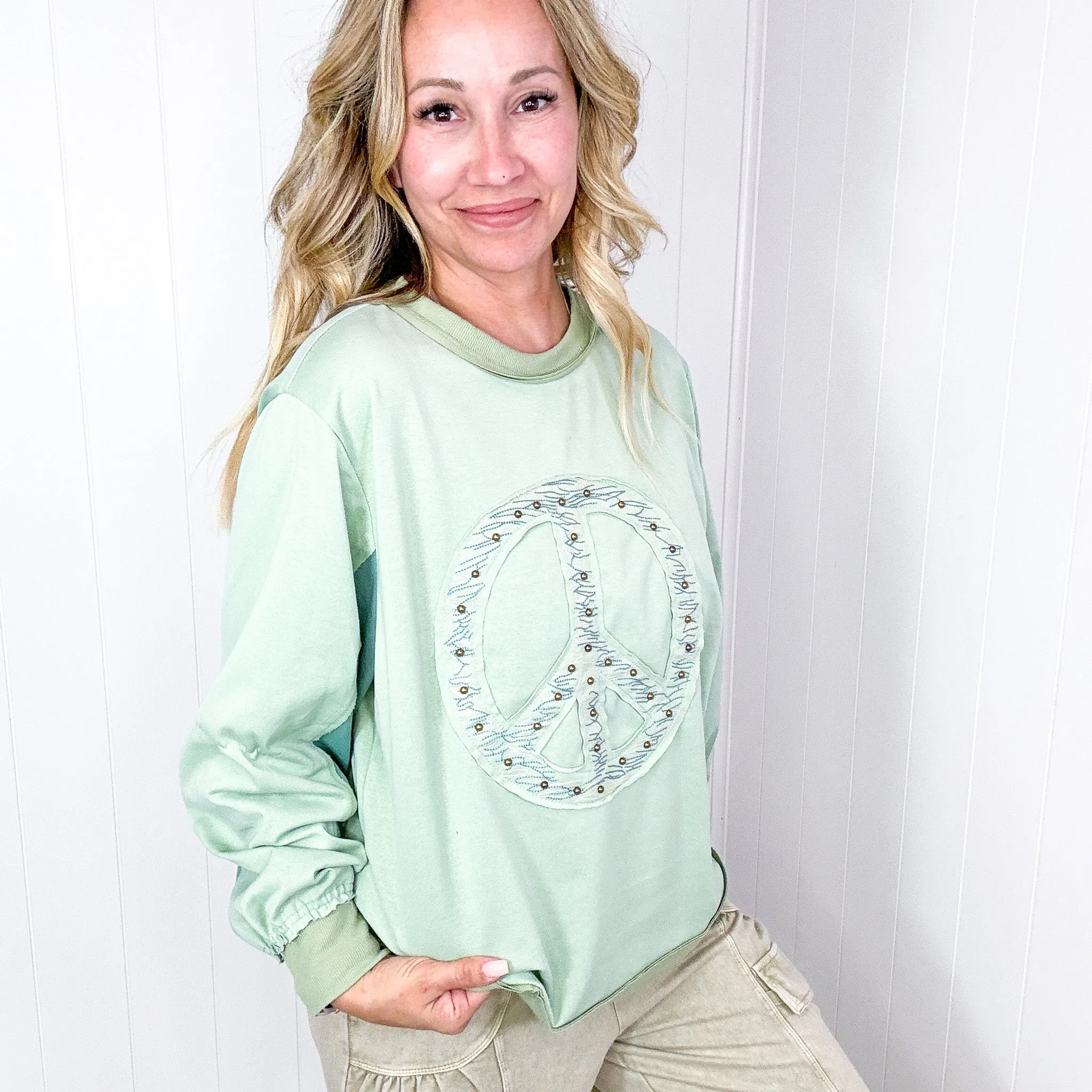 The Peacemaker Studded Patch Long Sleeve Jersey Top sold by Boujee Boutique product image thumbnail 2