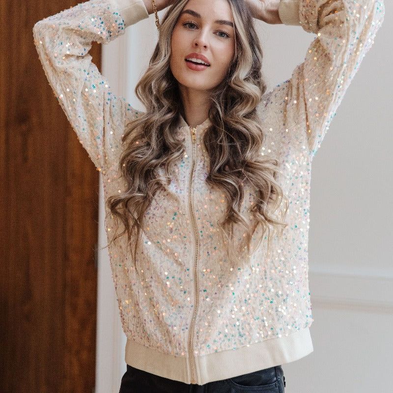 Glitter Bomb Sequin Bomber Jacket sold by Boujee Boutique product image thumbnail 2