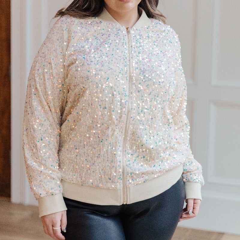 Glitter Bomb Sequin Bomber Jacket sold by Boujee Boutique product image thumbnail 3
