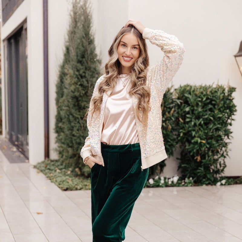 Glitter Bomb Sequin Bomber Jacket sold by Boujee Boutique product image thumbnail 4