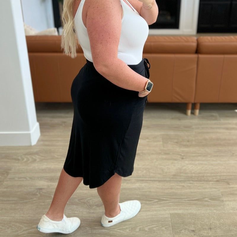 Pull on Tulip Hem Skirt in Black sold by Boujee Boutique product image thumbnail 4