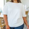 Pristine Puff Sleeve Top in White sold by Boujee Boutique