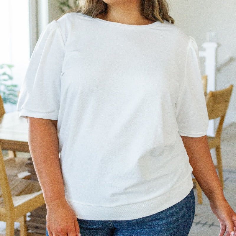Pristine Puff Sleeve Top in White sold by Boujee Boutique product image thumbnail 3