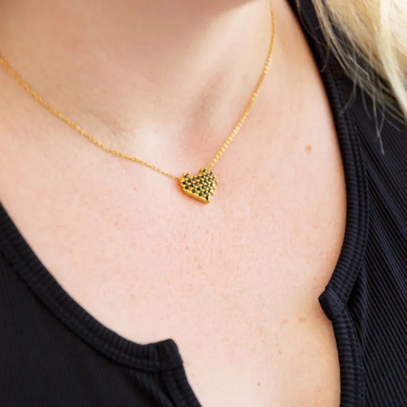 Checkered Heart Necklace sold by Boujee Boutique