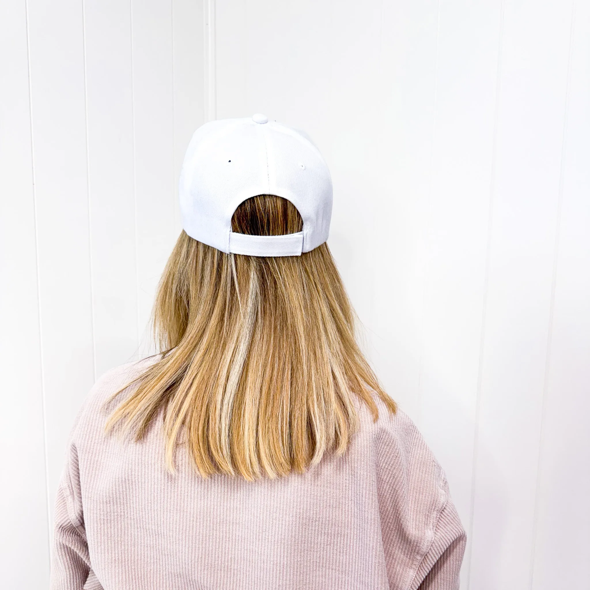 Basic Babe Ball Cap in White sold by Boujee Boutique product image thumbnail 4