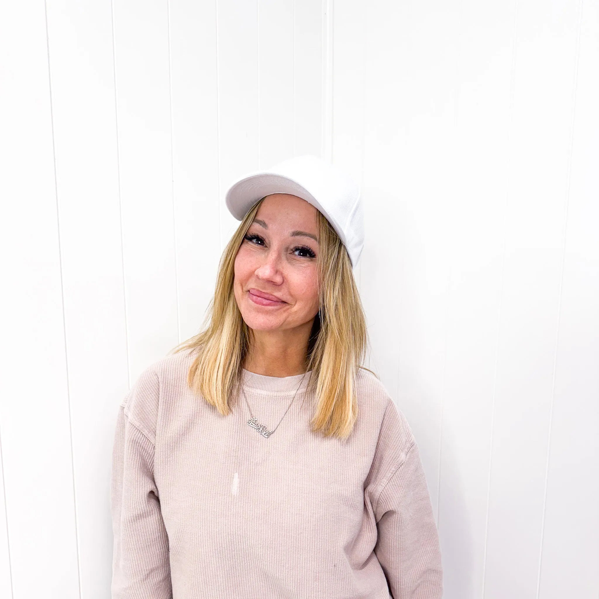 Basic Babe Ball Cap in White sold by Boujee Boutique product image thumbnail 2