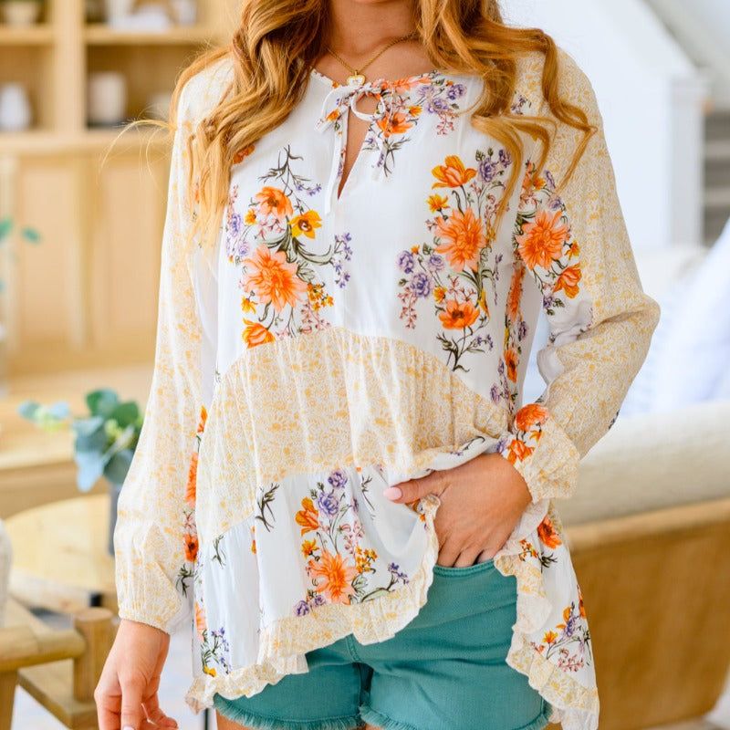 Chasing Butterflies Long Sleeve Babydoll Blouse sold by Boujee Boutique product image thumbnail 3