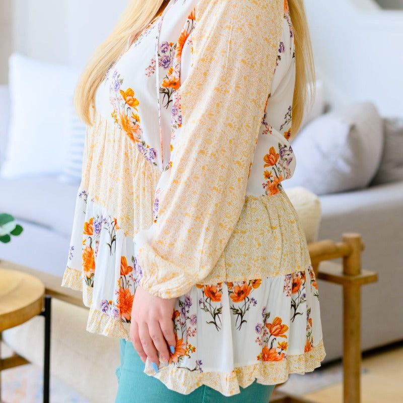 Chasing Butterflies Long Sleeve Babydoll Blouse sold by Boujee Boutique product image thumbnail 4