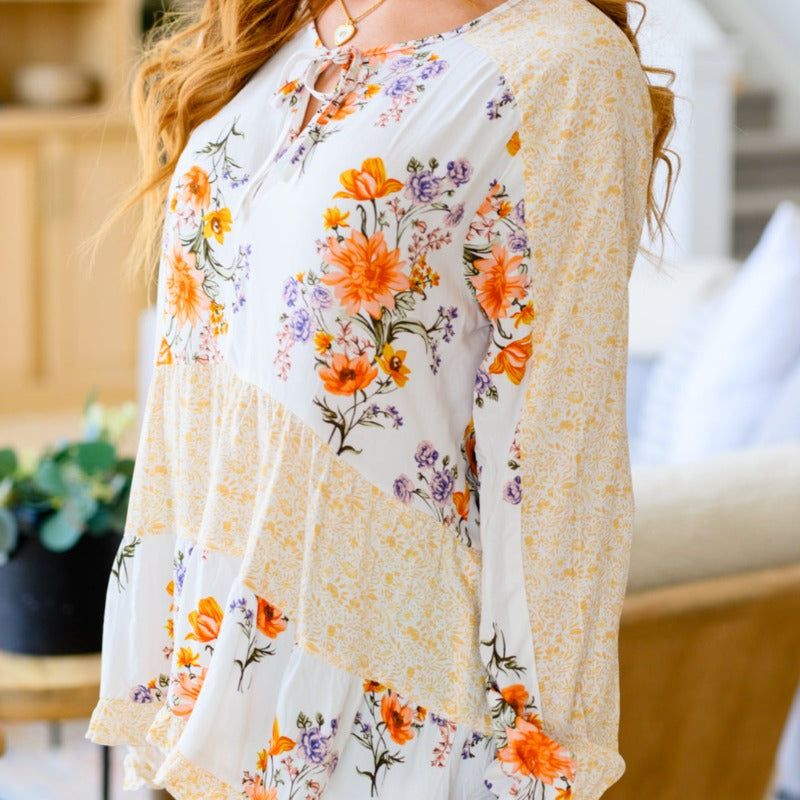 Chasing Butterflies Long Sleeve Babydoll Blouse sold by Boujee Boutique product image thumbnail 5