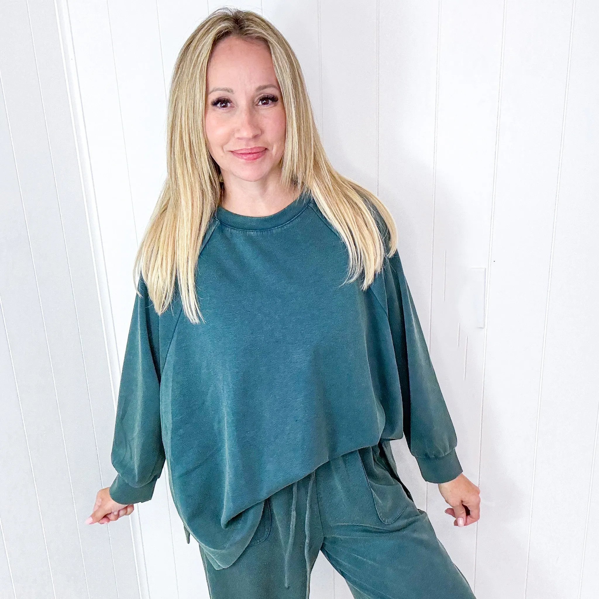 The Lounge Around Mineral Washed Soft Scuba Boxy Pullover Top in 4 Colors *Final Sale* sold by Boujee Boutique product image thumbnail 2
