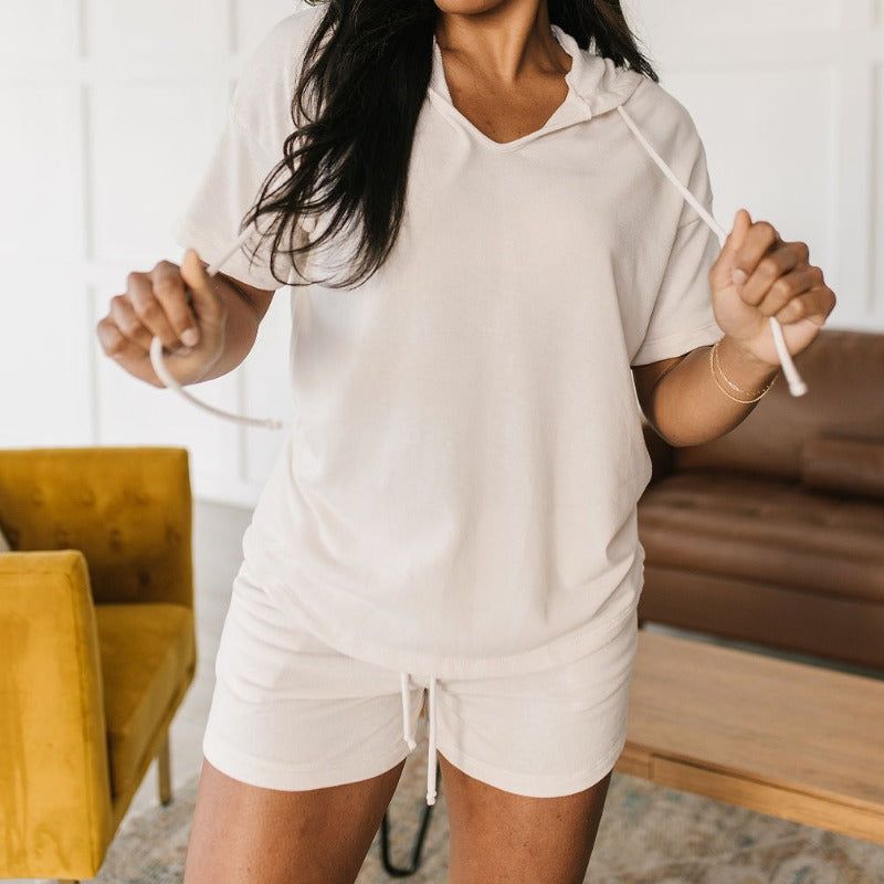 French Terry Stay Awhile Hoodie and Shorts Set sold by Boujee Boutique product image thumbnail 2