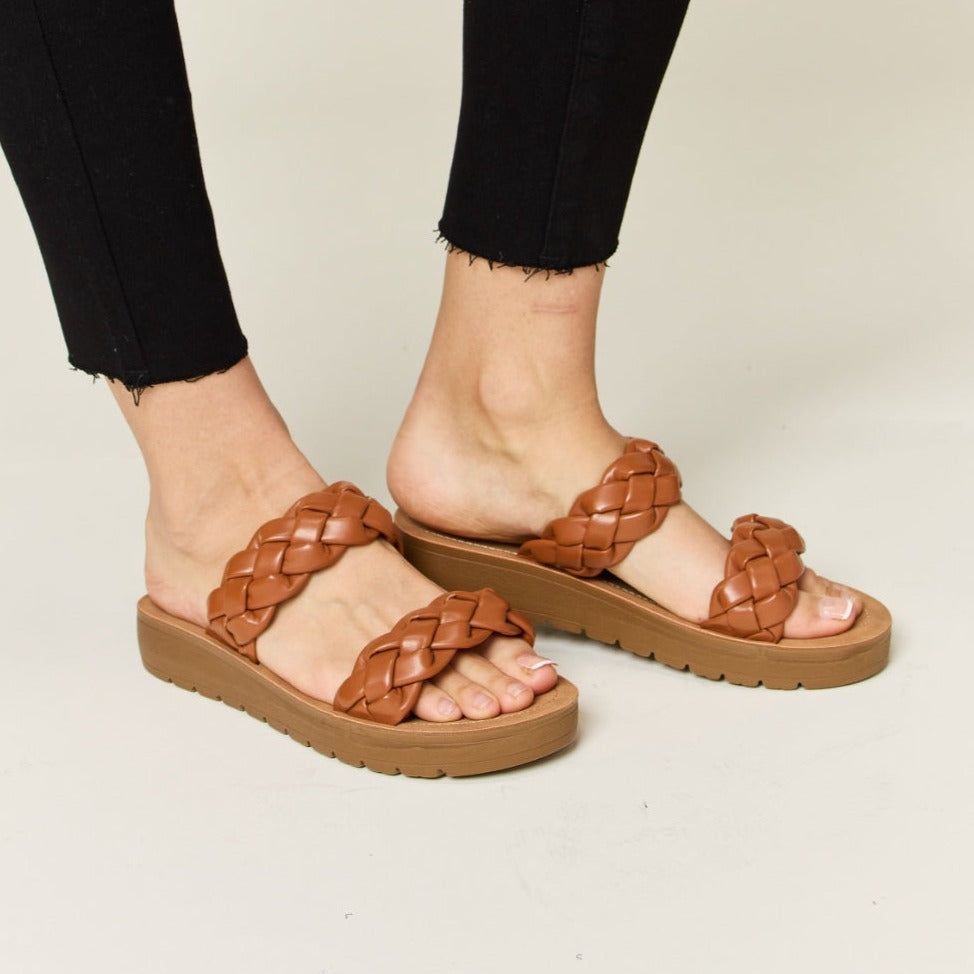 WILD DIVA Woven Dual Band Platform Sandals sold by Boujee Boutique product image thumbnail 5