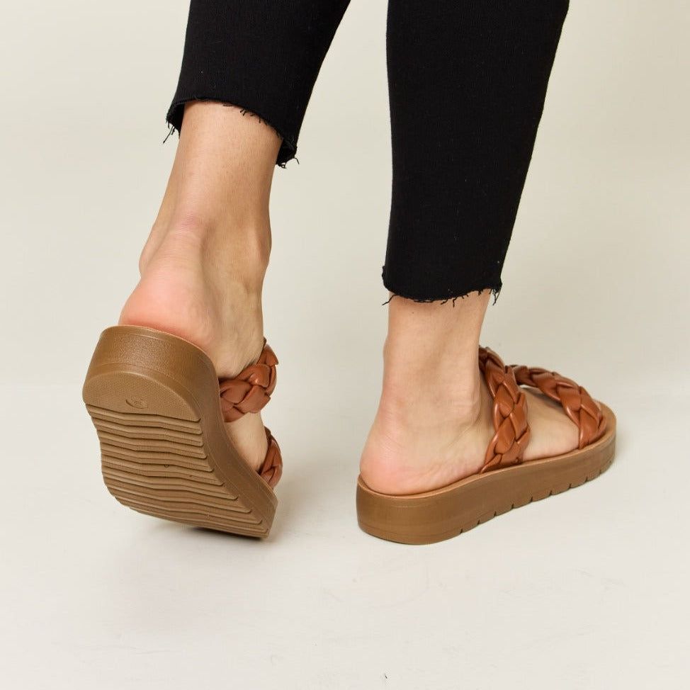 WILD DIVA Woven Dual Band Platform Sandals sold by Boujee Boutique product image thumbnail 3
