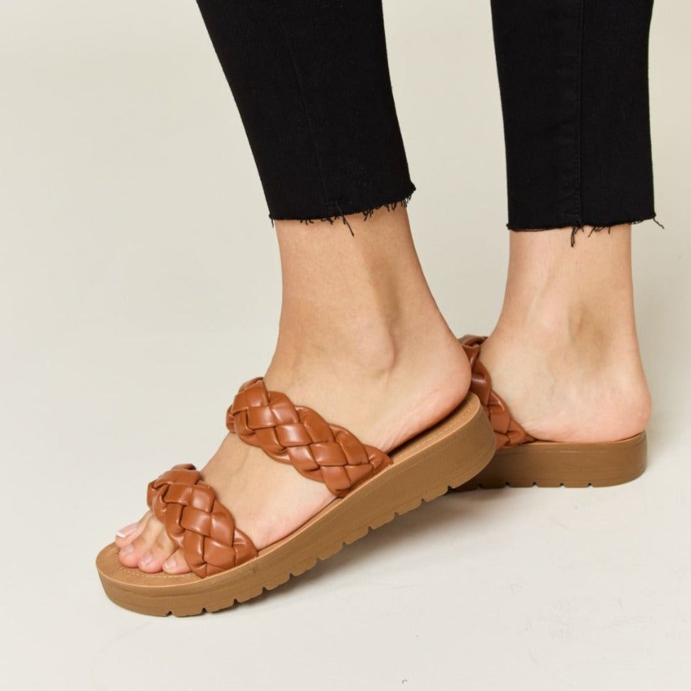 WILD DIVA Woven Dual Band Platform Sandals sold by Boujee Boutique product image thumbnail 4