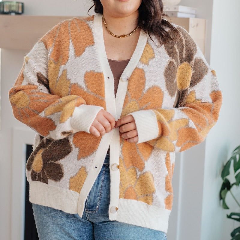 Exquisitely Mod Floral Sweater Cardigan sold by Boujee Boutique product image thumbnail 4
