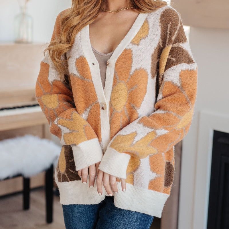 Exquisitely Mod Floral Sweater Cardigan sold by Boujee Boutique product image thumbnail 5