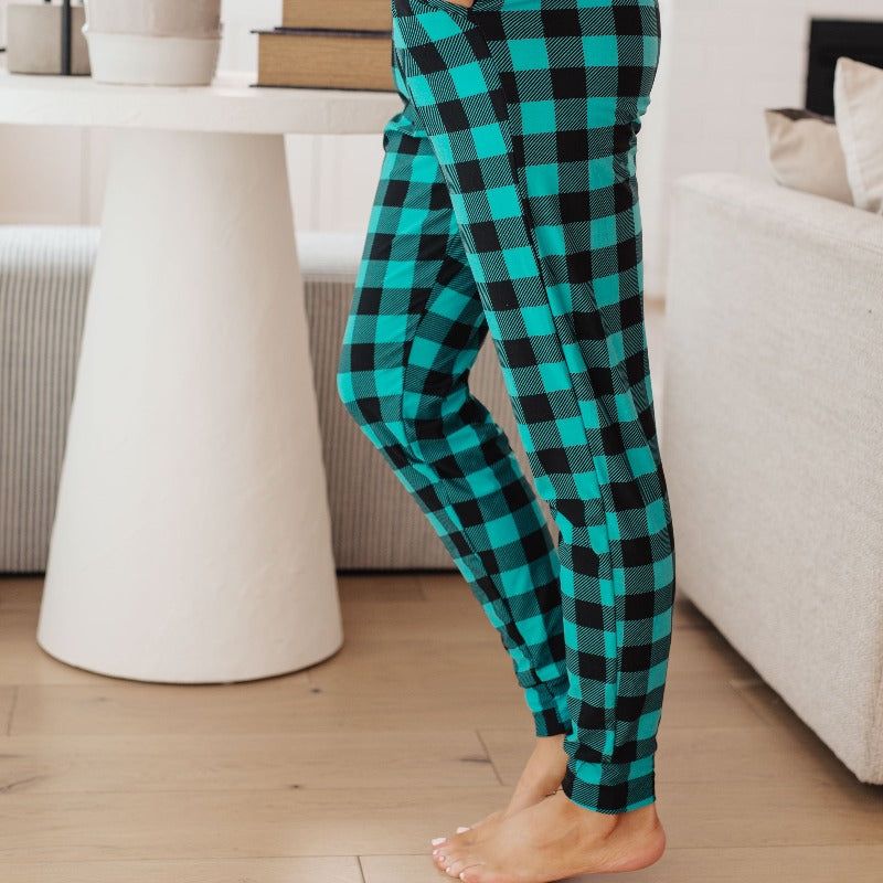 Your New Favorite Joggers in Teal Check sold by Boujee Boutique product image thumbnail 7