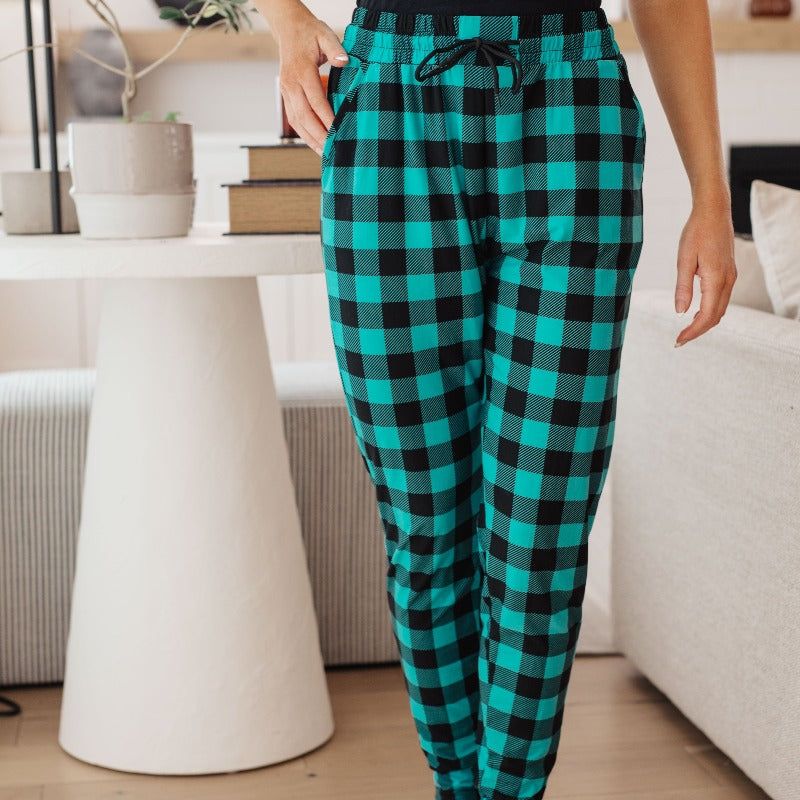 Your New Favorite Joggers in Teal Check sold by Boujee Boutique product image thumbnail 5