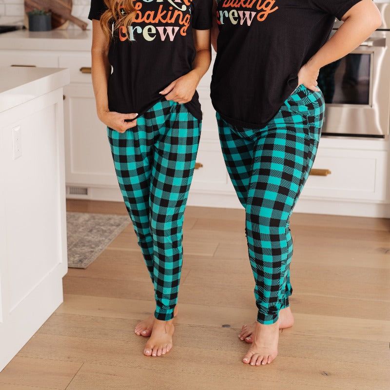 Your New Favorite Joggers in Teal Check sold by Boujee Boutique product image thumbnail 3