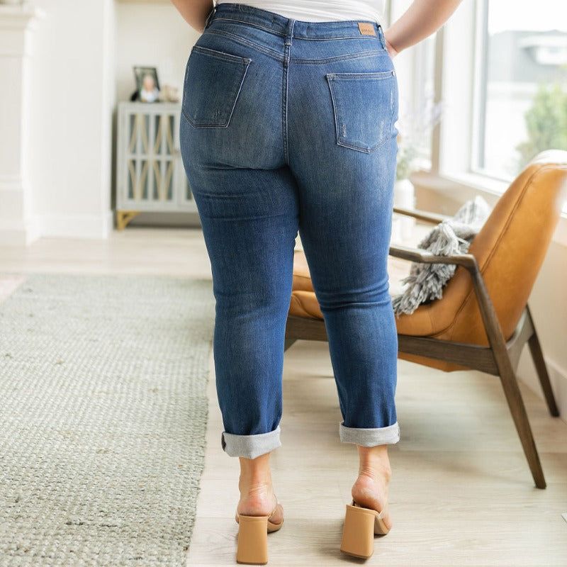 Judy Blue High Waist Button Fly cut off sold by Boujee Boutique product image thumbnail 5