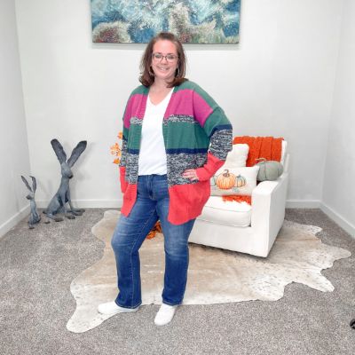 Keep it Cozy Color Block Striped Cardigan sold by Boujee Boutique