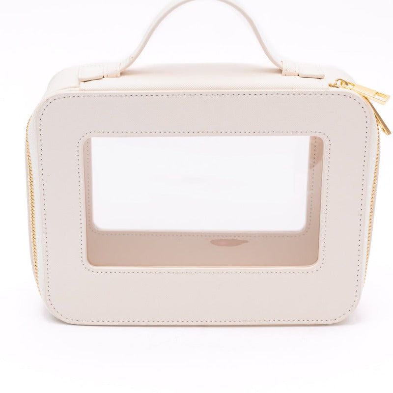 PU Leather Travel Cosmetic Case in Cream sold by Boujee Boutique product image thumbnail 4