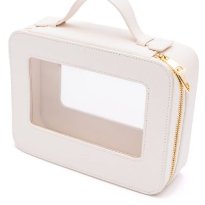 PU Leather Travel Cosmetic Case in Cream sold by Boujee Boutique