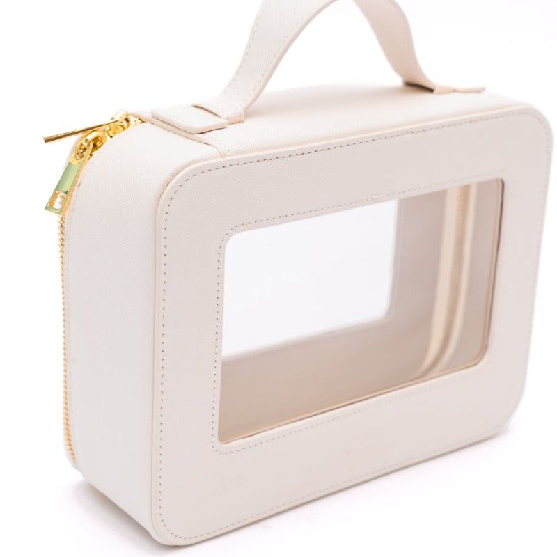 PU Leather Travel Cosmetic Case in Cream sold by Boujee Boutique product image thumbnail 5