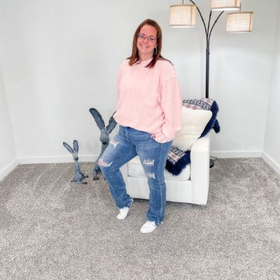 Tangerine Orange Essential Corded Sweatshirt sold by Boujee Boutique