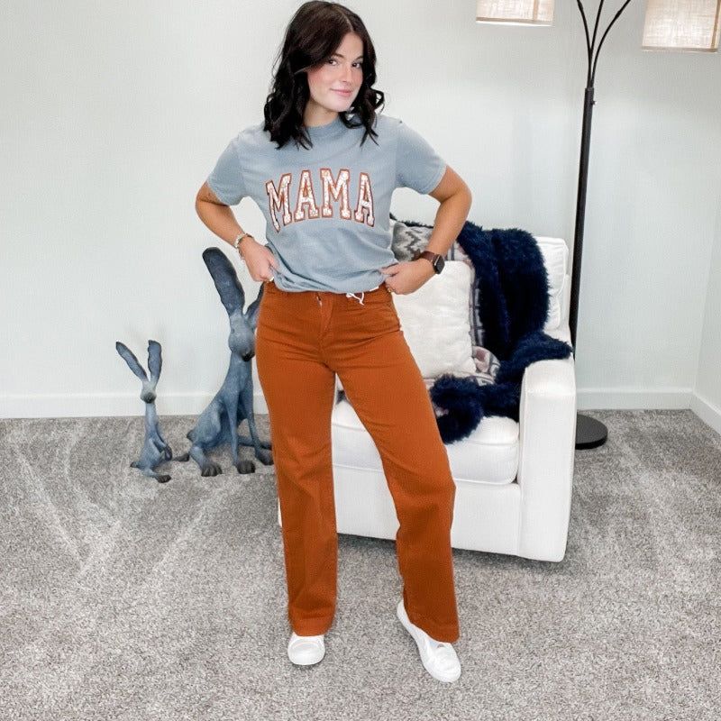 Handcrafted Floral MAMA Embroidered Soft Tee sold by Boujee Boutique product image thumbnail 5