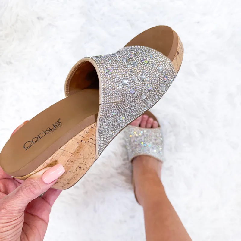 Corkys's Sunlight Clear Bling Wedge sold by Boujee Boutique