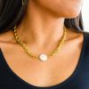 Ocean's Gold Shell Pendant Necklace sold by Boujee Boutique