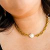 Ocean's Gold Shell Pendant Necklace sold by Boujee Boutique