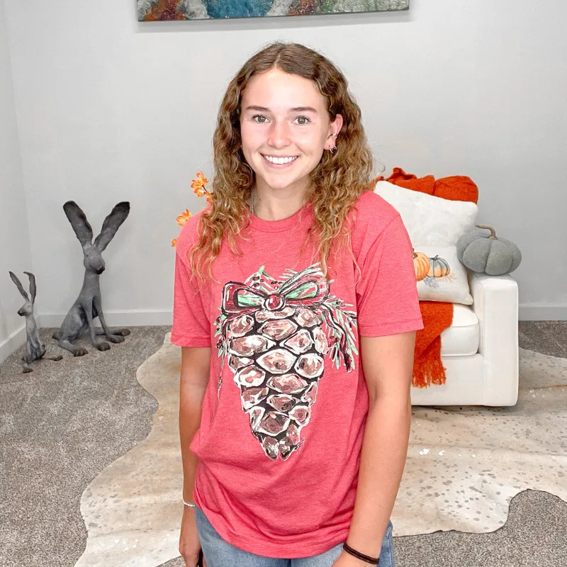 Hand Drawn Christmas Pinecone Graphic Tee sold by Boujee Boutique product image thumbnail 5