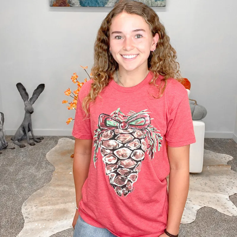Hand Drawn Christmas Pinecone Graphic Tee sold by Boujee Boutique