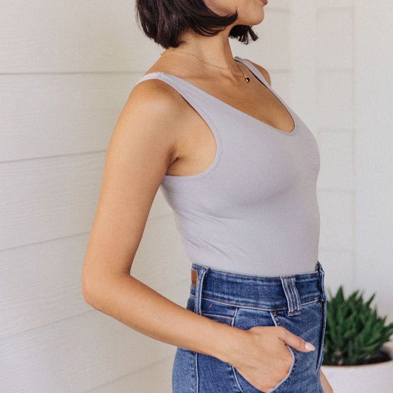 Basics Bodysuit in Grey sold by Boujee Boutique product image thumbnail 5