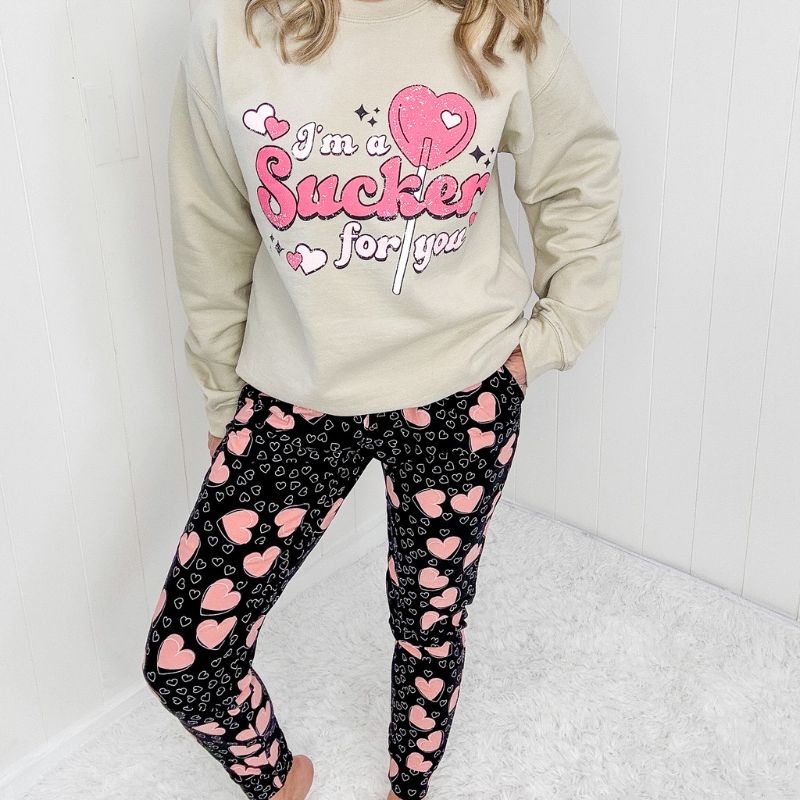 I'm A Sucker For You Valentine Pullover Graphic Sweatshirt sold by Boujee Boutique product image thumbnail 3